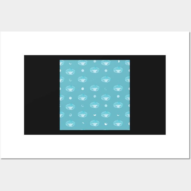 Polka Jellies Stinging Blue Wall Art by MSBoydston